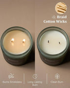 M&SENSE Bamboo Peony Scented Candle, 11.6oz Aromatherapy Jar Candle, 70 Hour Burn Time, Natural Soy Wax Blend, Stress Relief, Home Fragrance