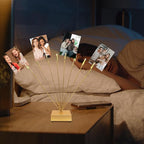 Gold Photo Tree Holder Clip Cube Base,8 - Branch Money Trees Gift Card Holder with Clips,Picture Holder Stand for Christmas Wedding Greeting Birthday Party Gift