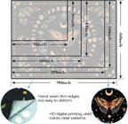 Aipon Yellow Butterfly Moon Flower Tapestry Botanical Floral Plant Boho Tapestry for Bedroom Aesthetic Vintage Tapestries Wall Hanging for Living Room Dorm (36.00'' × 48.00'', Yellow)