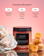 M&SENSE Fall Candle Autumn Wreath Scented, Large 11.6oz Natural Soy Wax 70 Hours Burn Time Clean Non Toxic Candle Classic 2 Wicks Gifts