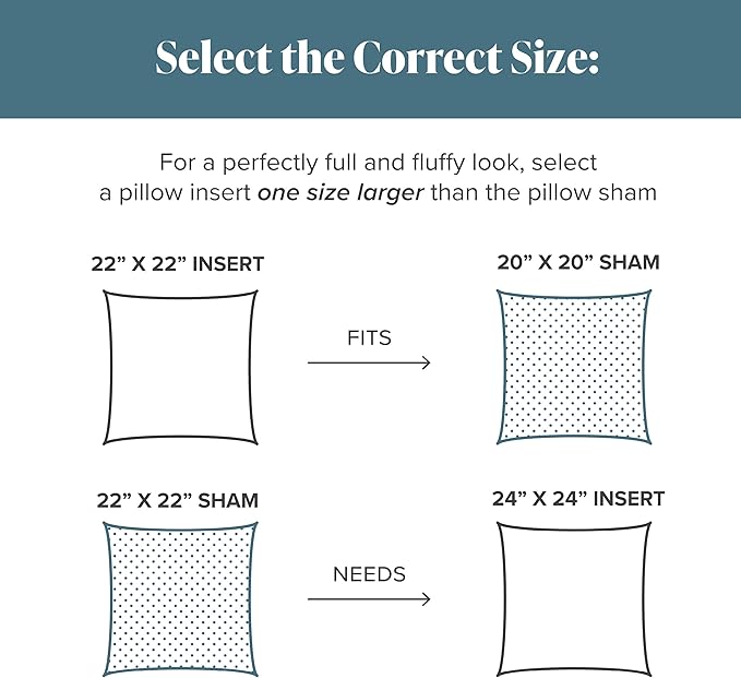 Bare Home Bedding Throw Pillows Insert - 24 x 24 Inches - Decorative Bed and Couch Pillow (Pack of 2, White)