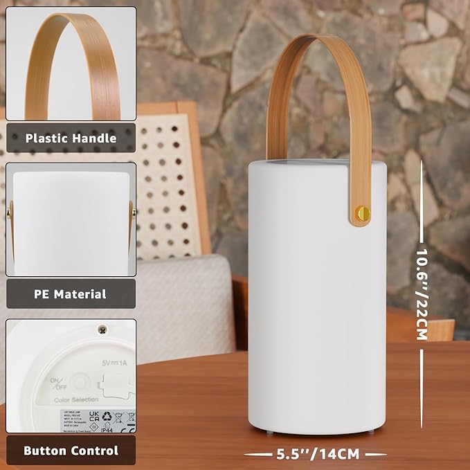 Portable Solar Table Lamp 2 in 1 Charging Outdoor Lantern with Remote RGB Cordless Lights, Water-Resistant IP44 for Patio Terrace Camping Garden Balcony