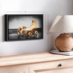 ElephantStock Vintage Skates Pop Wall Art - Horizontal Framed Canvas - 1-Piece Living Room Wall Decor - Sport Photography Canvas Print - Beige and Black Decor for Wall - 13" X 9"