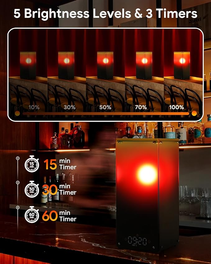 Sunset & Sunrise Table Lamp, Dimmable Ambient Desk Lamp with 6 White Noise Sounds, Touch & Remote Control with Timer for Bedroom, Living Room, Home Office, Bar, Restaurant