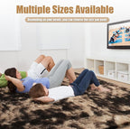 Shag Area Rug for Bedroom 4x6,Fluffy Area Rugs for Living Room,Soft Fuzzy Rug Non-Shedding Indoor Plush Carpet for Kids Bedroom Nursery Dorm Home Decor,Tie-Dyed Coffee