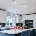 3-Lights Pendants Light for Kitchen Island Chandeliers Dining Room Pendant Lighting Fixture Bubble Crystal Ceiling Hanging Lights Bedroom Island Kitchen 6000K White Light Fixtures Chrome