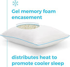 LINENSPA Shredded Gel Memory Foam Pillow – Cooling Bed Pillow – Side, Stomach, and Back Sleepers – Queen