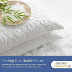 Phantoscope Memory Foam Pillows for Sleeping, Shredded Memory Foam Cooling Pillows Queen Size 2 Pack - Adjustable Bed Pillows for Hot Sleepers, Firm Pillow for Neck Shoulder Pain, Queen