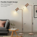 Arc Floor Lamp for Living Room with Timer, Stepless Dimmable,Height Adjustable Modern Reading Standing Lamps for Living Room,Reading Room,Office,LED Bulb Included (Brown-DM)