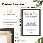 FZMHASLWW The Lords Prayer Wall Decor Art 24"×16" Our Father Prayer Bible Verse Sign Large Wood Framed Wall Hanging (Black)