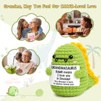 OCCdesign Mini Grandma Gifts for Christmas Funny Gifts for Grandma from Granddaughter Grandson I Love You Grandmother Gift for Great Grandmother Nana Gigi Handmade Crochet Dinosaur