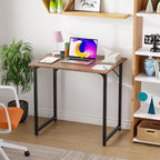 PayLessHere | 32 Inch Computer Desk | Brown | Office Desk with Metal Frame, Adjustable Feet | Water-Resistant, Scratchproof Surface | Sturdy Writing Table for Home Office or Study | Pack of 1