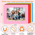 36 Pack 4 x 6 Inch Colorful Magnetic Photo Frames - Reusable magnetic frames for refrigerator for Back to School, Classroom, Office, Home, Back to Locker (Multiple Colors)