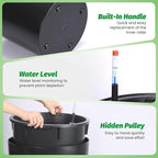 Tall Round Planter Set of 2, 20" Large Planter Pots with Built-in Drainage and a Water Level Monitor and Wheels for Patio, Porch, Living Room, or Home Office