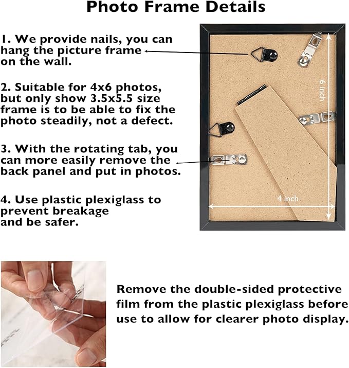 12 Packs 4x6 Picture Frames Bulk, Display 3.5x5 with Mat or 4x6 Without, Black Gallery Frame Set, 4 by 6 Frames Bulk Set of 12, Collage Wall Decor Photo Frame Set for Wall and Tabletop, Black