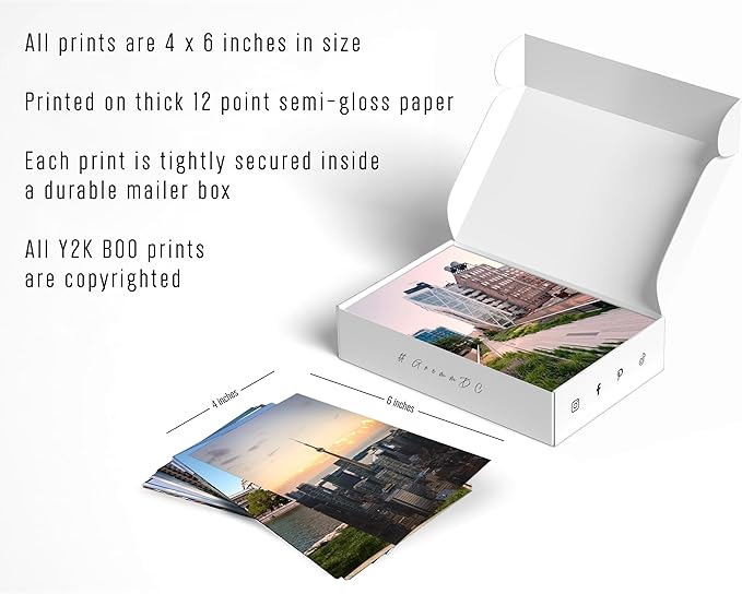 Y2K BOO Urban Wall Collage Kit - 50 Aesthetic Posters Featuring Famous American Cities & Landmarks, Trendy 4"x6" Prints for Teen Bedroom, Dorm Room & Apartment Wall Decor