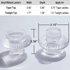 VOHO 12pcs Taper Candle Holders Ribbed Glass, Stylish Boho Candle Holder Stackable and Reversible for Candlesticks & Votive Candles, Clear Candle Sticks Holder Decor for Dining Table Centerpiece