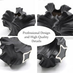 Ceramic Vase - Set of 2 for Home Decor,Black Flower Shape Pampas Vases Minimalist Nordic Boho Style for Modern Farmhouse Decor, Living Room、 Kitchen、Mantle、Bedroom、Dining Table、Office