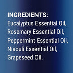 Breathe Essential Oil Roll-On Blend 10 ml - Pure Eucalyptus, Peppermint & Rosemary Oils Roller for Clear Breathing & Respiratory Support - Nexon Botanics