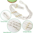 ZMTECH 2 Pack 10 Inch Hanging Planters with Macrame Plant Hanger for Indoor and Outdoor Plants, Self Watering, Drainage Hole, Visible Level Tray, Green