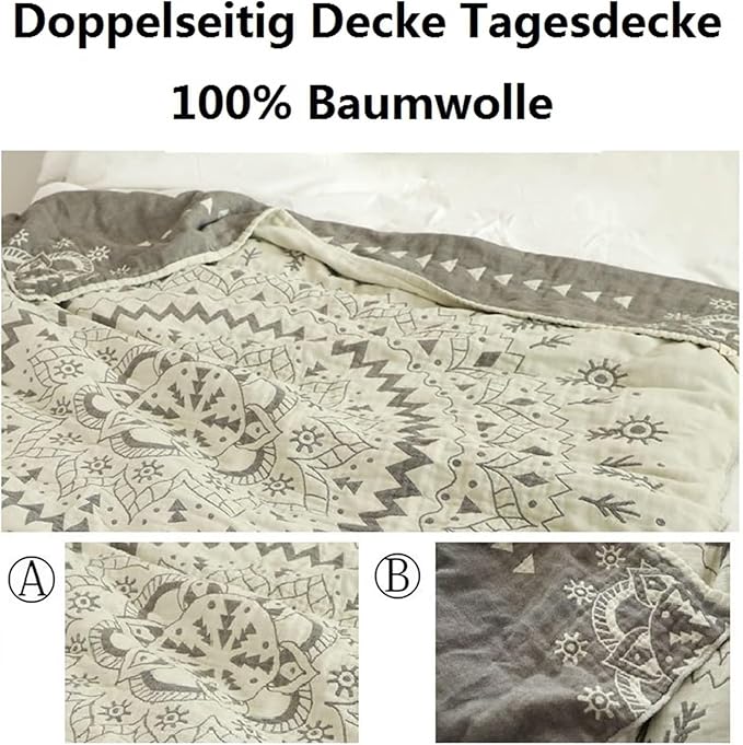 MSGKV Woven Boho Throw Blanket for Couch 100% Cotton Blankets,Versatile KnitWoven Blanket, Super Soft Warm & Decorative Blanket for Chair Bed Sofa and Living Room, 60''Wx 80''L