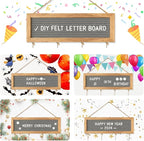 Picture Frames Collage Wall Decor Hanging Photo Display Frame Felt Letter Board with 340 Letters and 30 Clips, Unique DIY Collage Picture Frames for Dorm Room Decor, Christmas Birthday Party
