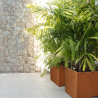 Corten Steel Planter Metal Square Planter Tall Cube Rustic Steel Planters 27.6 Inch Durable Antique Detached for Outdoor Commercial Residential Garden Patio Deck and Backyard