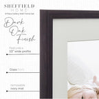 Sheffield Home 9 Piece Gallery Wall Frame Set, 12x12 Inch, Dark Oak