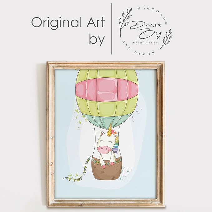 Unicorn Wall Decor Art Prints (Set of 4) - Unframed - 8x10s | Girls Room Decor | Enchanting and Whimsical Design | Adding Fantasy and Charm to Kids' Rooms or Nurseries | Wall Art for Unicorn Lovers