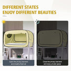 Bed Tent Twin Bed Canopy Portable Dream Tent for Adult Indoor Sleeping Tents with 2 Doors Breathable Private Space Tents, Pale Yellow