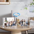3 Pack Acrylic Picture Frames 8x10, 20%thicker Free Standing Desktop Display,Strong Magnetic Photo Frame, Double Sided Clear Picture Frames , Frameless Standing Desktop Frame for Home, Office, Gift Ready