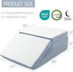 Leg Elevation Pillows for Sleeping, 6&8 Inch Adjustable Memory Foam Wedge Pillow for Legs, Knee Wedge Pillow for After Surgery, Swelling, Back Pain and Circulation