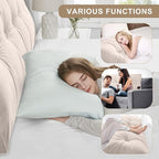 Large Triangular Headboard Pillows Long Backrest Positioning Support Bolster Cushion for Daybed Fluffy Quality Plush Body Wedge Pillow with Removable Cover(Light grey-24x8x20in)