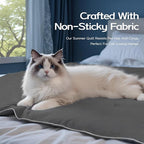 Twin XL Cooling Comforter with Tencel™ Fill for Hot Sleepers & Night Sweats - Lightweight, Breathable,Double-Sided Cold Blanket All Season Thin Bedding (Grey, Twin/Twin XL 68"x 90")