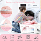 Bed Canopy with Star Lights, Double Layer Bed Canopy for Girls, Princess Canopy Bed Curtain for Twin Bed, Breathable Kids Dreamy Play Tent Room Castle Reading Nook, Machine Washable, 26''x125'' - Pink