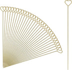 uxcell 30 Pcs Table Card Holders, 5.9 Heart Metal Craft Wire Clips Picture Clip Table Number Holders Picks for Wedding, Photos, Memo, Restaurant, Gold