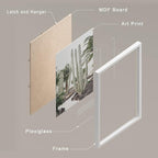 SIGNWIN Framed Cactus Desert Wall Art, Set of 4 Cactus Desert Wall Decor Prints, Nature Wilderness Wall Décor for Living Room, Bedroom - 12"x16" White