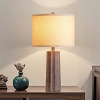 RORIANO 24'' Farmhouse Resin Table Lamps Set of 2 for Bedroom Living Room Vintage Traditional Desk Lamps Rustic Nightstand Bedside Lamps for Office Entryway, 2 Bulbs Included (‎Earth Brown)