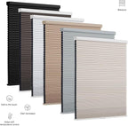 Changshade Cordless Cellular Shades, Blackout Honeycomb Shades for Windows, Pull Down Pleated Blinds, Easy to Install for Indoor Windows and French Doors,64" W x 72" H, Beige