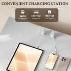 30.5" Nightstand with Charging Station, 3-Drawer Fluted Bedroom Chest, Wood Bedside Dresser with Power Outlets and USB Ports, Metal Slides, Stable Base, Modern Storage Cabinet for Small Spaces