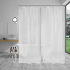 AmazerBath Small Shower Curtain Liner, 36x72 Stall Plastic Clear Shower Curtain Liner, PEVA Cute Narrow Shower Liner, Stand Up Shower Curtain Liners with 2 Magnets and 6 Rustproof Grommet Holes
