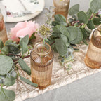 Glass Bud Vases Set of 20, Living Bud Vases, Small Bud Vase in Bulk, Mini Flowers Vases for Centerpiece, Vintage Decorative Vase Set for Table Decorations, Wedding Reception, Home Decor (Amber)