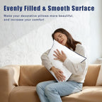 OKBA 26x26 Throw Pillow Inserts Set of 2-Fluffy Square Cushions with 100% Cotton Covers-Decorative White Pillow Fillers for Sofa, Bed, Couch, Living Room, Indoor Hotel Pillows