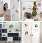 Black Magnetic Picture Frame 4X4 for Refrigerator,12 pack,Square Photo Magnets Sleeves