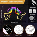 Rainbow Cat Neon Sign Cute Cat Neon Signs for Wall Decor Rainbow Neon Light Sign USB Powered Neon Light for Bedroom Kid Room Pet Shop Game Room Cat Lovers Pride Gifts