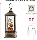 10'' Fall Snow Globe Lantern, Thanksgiving Lighted Lantern, Swirling Glitter Snow Globe for Fall Harvest Day Decorations, Home Fall Decor, Halloween and Gift (Truck&Pumpkins)