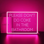Neon Sign, Please Don't Do Coke in The Bathroom Neon Signs for Wall Decor Neon Pink LED Signs 3D Engrave Neon Light Up Signs Home Decor for Bathroom Business Club Party Bars Shop USB Operated