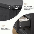 HOMMPA 24'' Farmhouse Nightstand with Charging Station, Bedside Tables with Storage, Side Table with USB Port, 3 Drawers End Table Dresser, Wood Night Stand for Bedroom, Living Room, Black