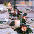 4 Inch Small Glass Cylinder Vases for Centerpieces | 12pcs Clear Flower Vase for Wedding Decorations, Floating Candle Vases in Bulk, Hurricane Candle Holders for Table, Home Décor