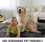 4x6 Ft Shag Rugs for Bedroom Living Room, Tie-Dyed Ultra Soft Fluffy Furry Area Rugs for Indoor Floor, Aesthetic Carpet for Kids Home Decor (Dark Grey)